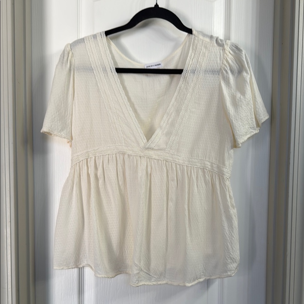 Love on a Hanger Cream Puff Sleeve Smocked Blouse